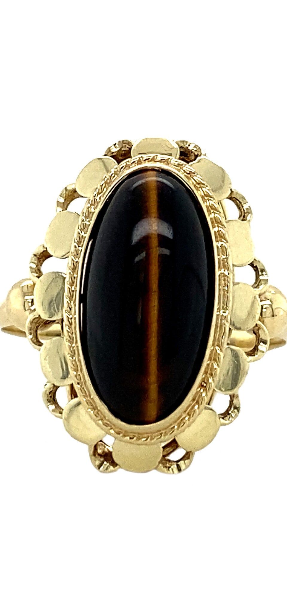 Vintage 14K Gold Ring with Tiger's Eye